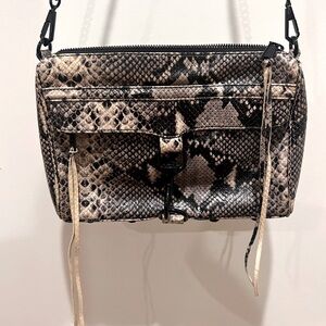 Rebecca Minkoff MAC snake print crossbody with gunmetal hardware
